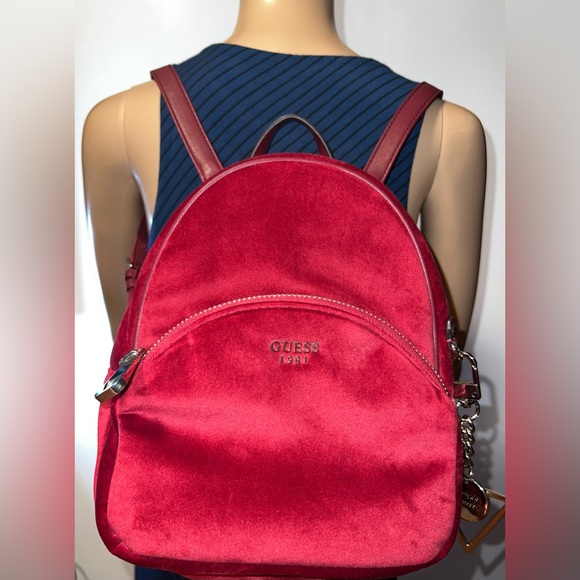 guess mini backpack velvet Factory Elsie Faux-Fur GUESS Velvet Mini Backpack in
